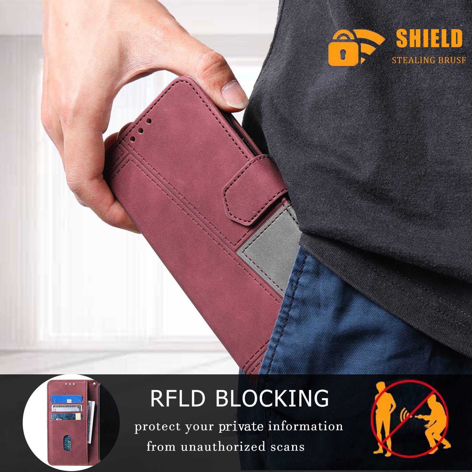 TTUDRCH For Samsung Galaxy S20 FE 2022/S20 FE/S20 Fan Edition/S20 FE 5G/S20 Fan Edition 5G/S20 Lite 004 Splicing PU Leather RFID Blocking Stand Wallet Phone Case with Strap - Wine Red TTUDRCH For Samsung Galaxy S20 FE 2022/S20 FE/S20 Fan Edition/S20 FE 5G/S20 Fan Edition 5G/S20 Lite 004 Splicing PU Leather RFID Blocking Stand Wallet Phone Case with Strap - Wine Red